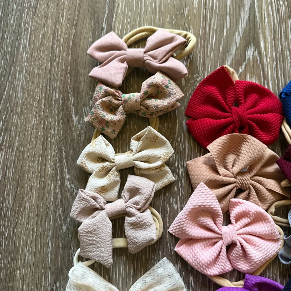 Colorful Bow Headbands Set of 27 for Babies